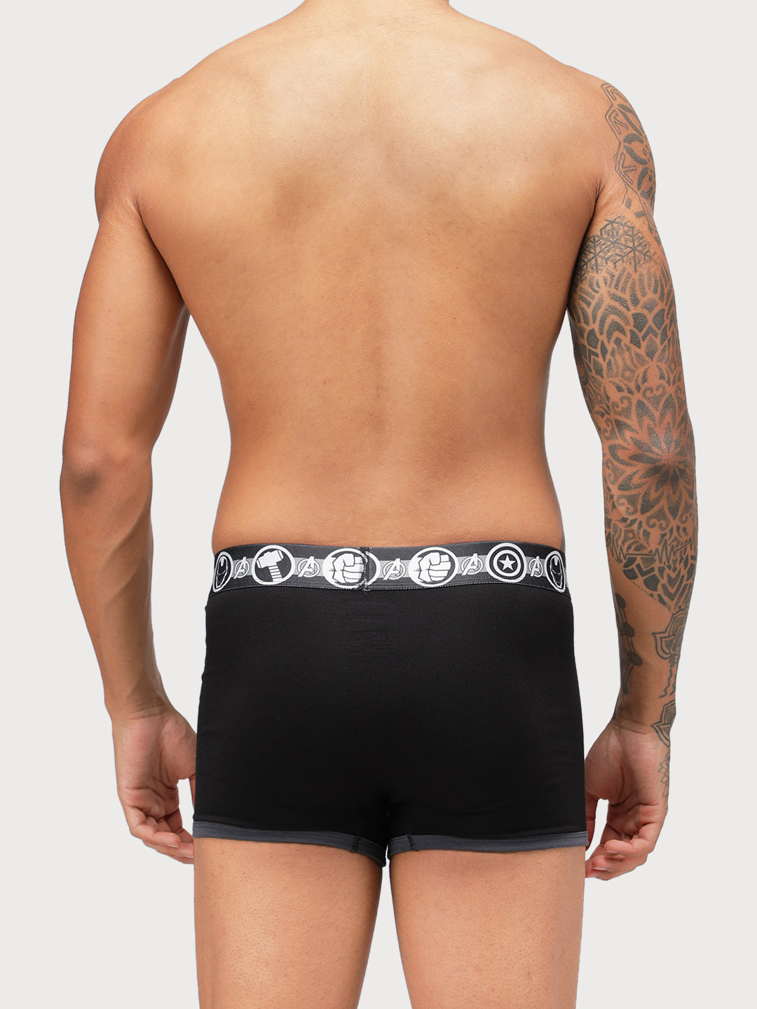 Zoiro Men's Avenger Logo Printed Trunk (Pack 2) - Black