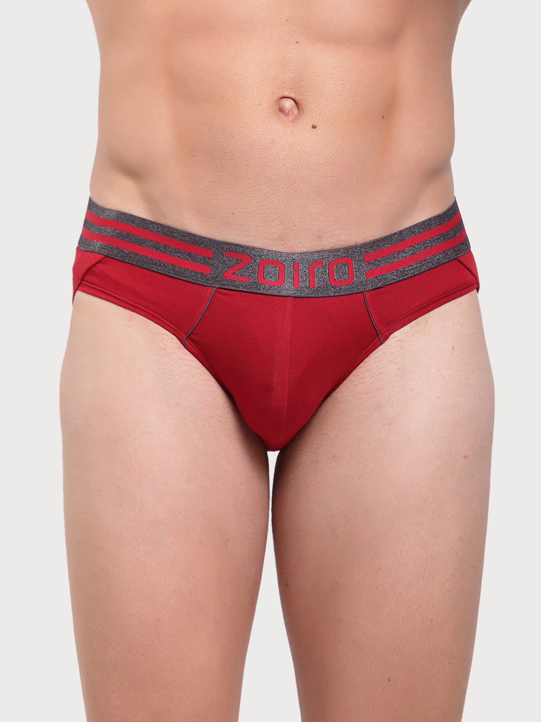 Zoiro Men's Sports Brief (Pack 2) - Chinese Red + Sky Diver