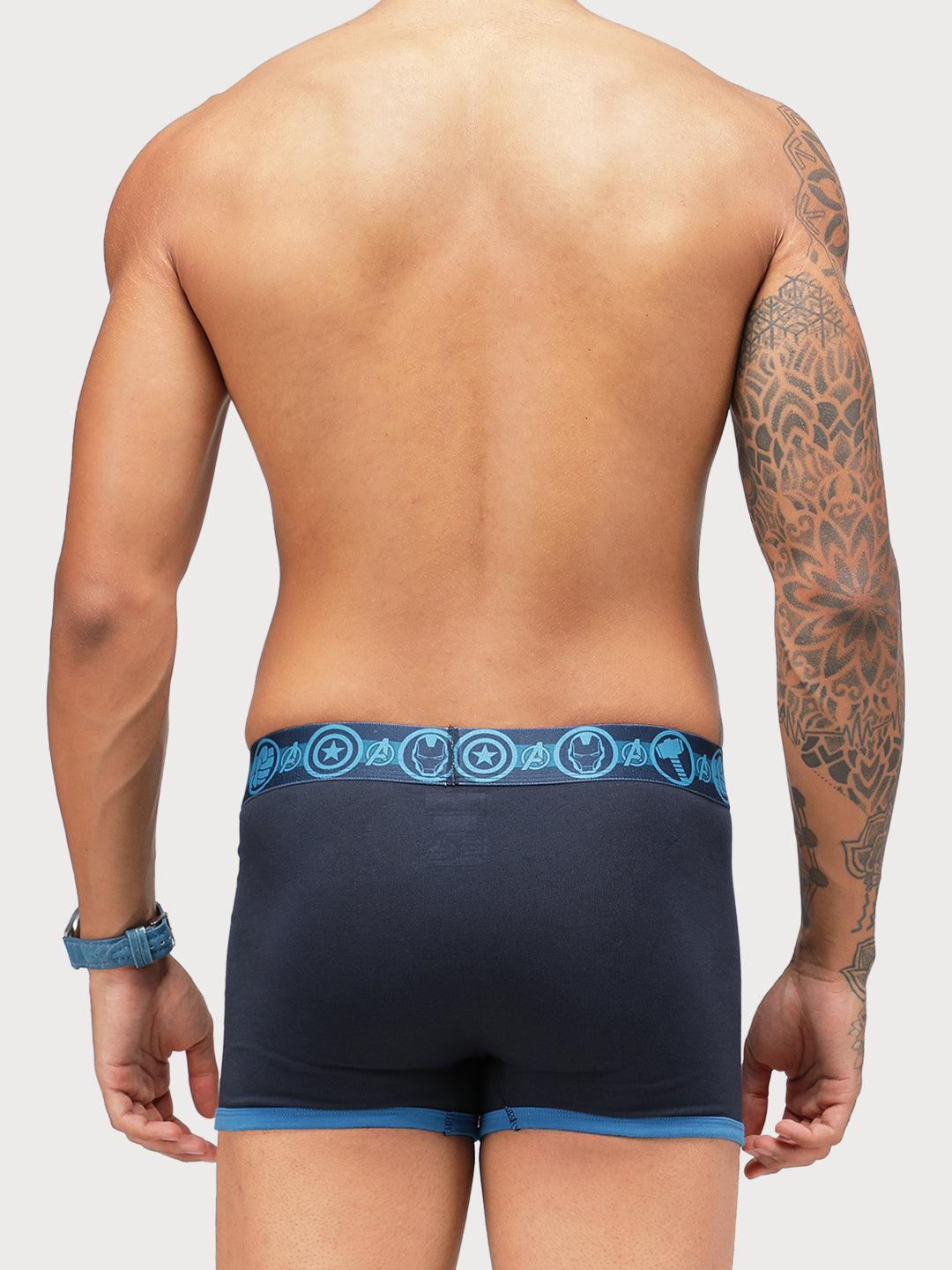 Zoiro Men's Avenger Logo Printed Trunk (Pack 2) - Black + Navy