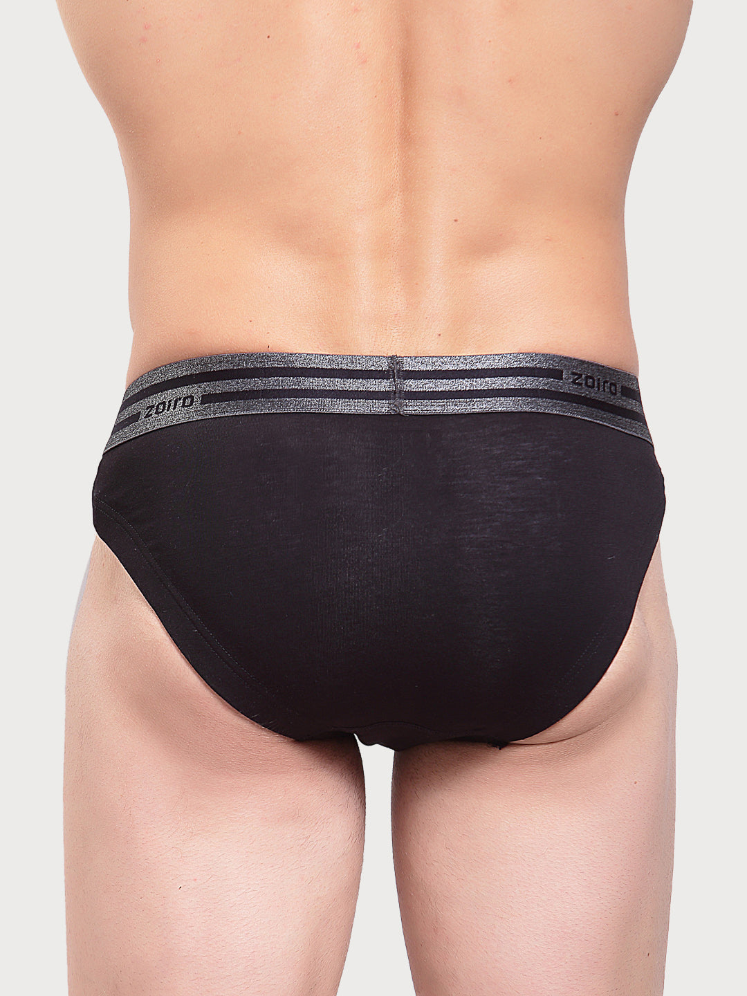 Zoiro Men's Sports Brief (Pack 2) - Charcoal + Black