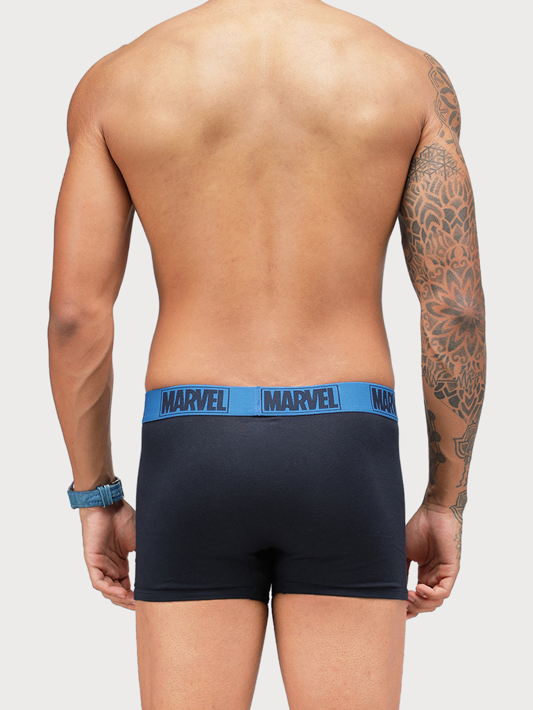 Zoiro Men's Marvel Printed Trunk (Pack 2) - Navy + Sky Driver