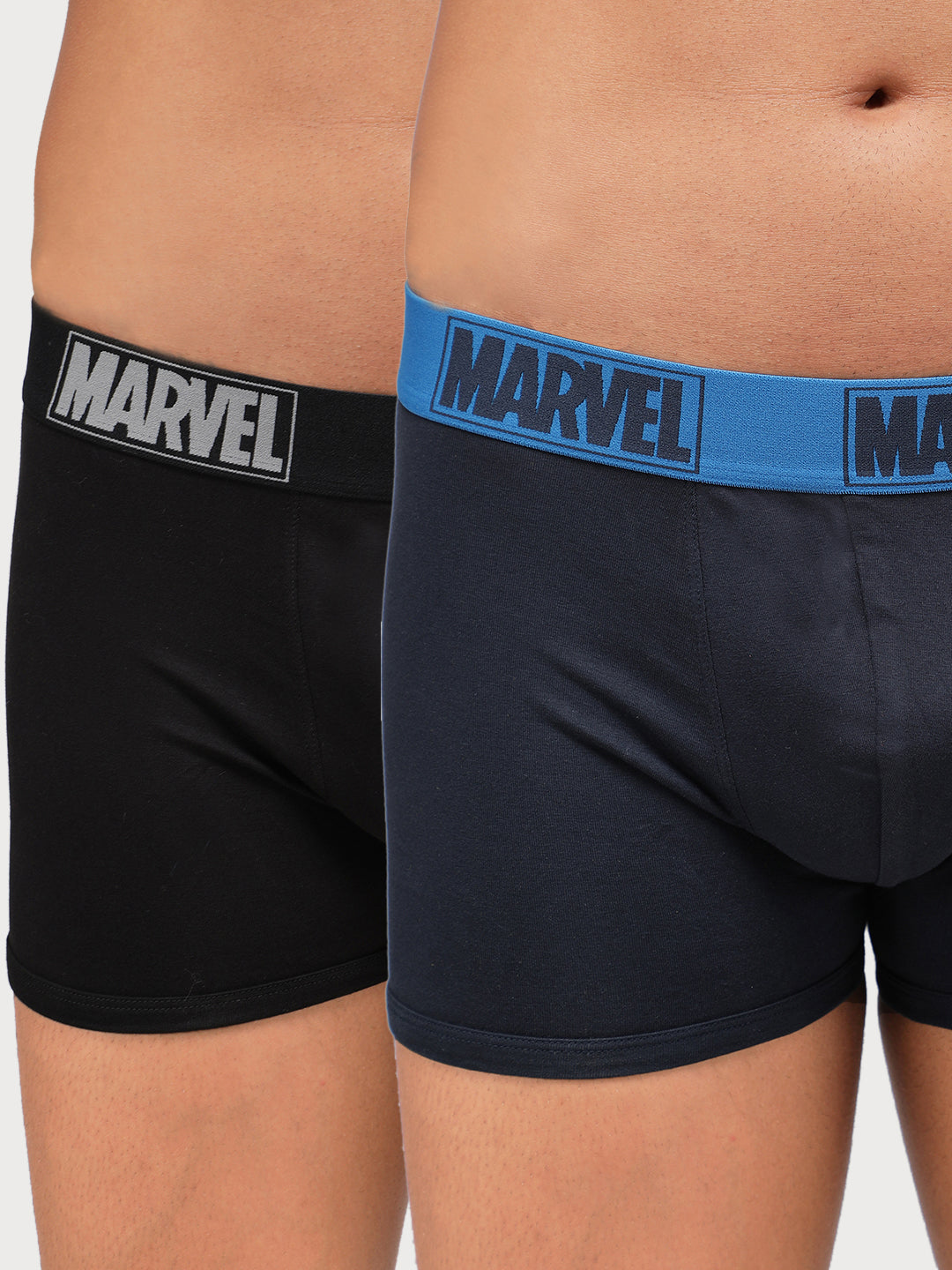 Zoiro Men's Marvel Printed Trunk (Pack 2) - Black + Navy