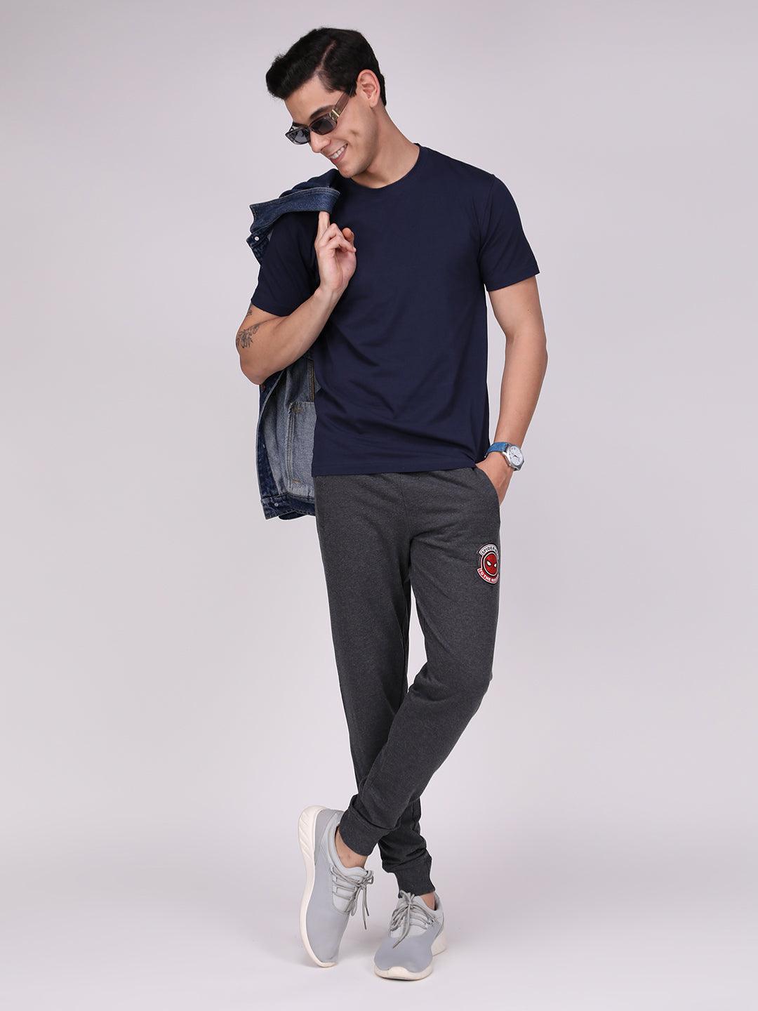 Sporto Men's Fluid Cotton Round Neck T-shirt - Navy