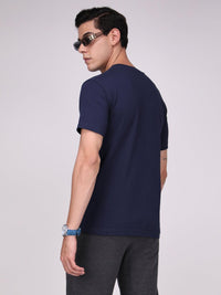 Sporto Men's Fluid Cotton Round Neck T-shirt - Navy