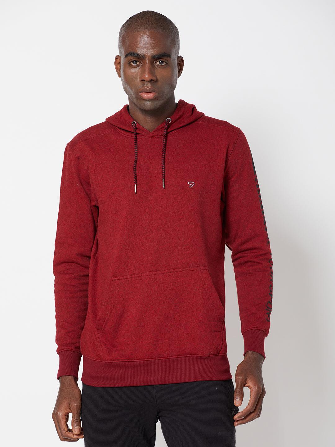 Sporto Men's Hoodie Sweatshirt - Red Jaspe