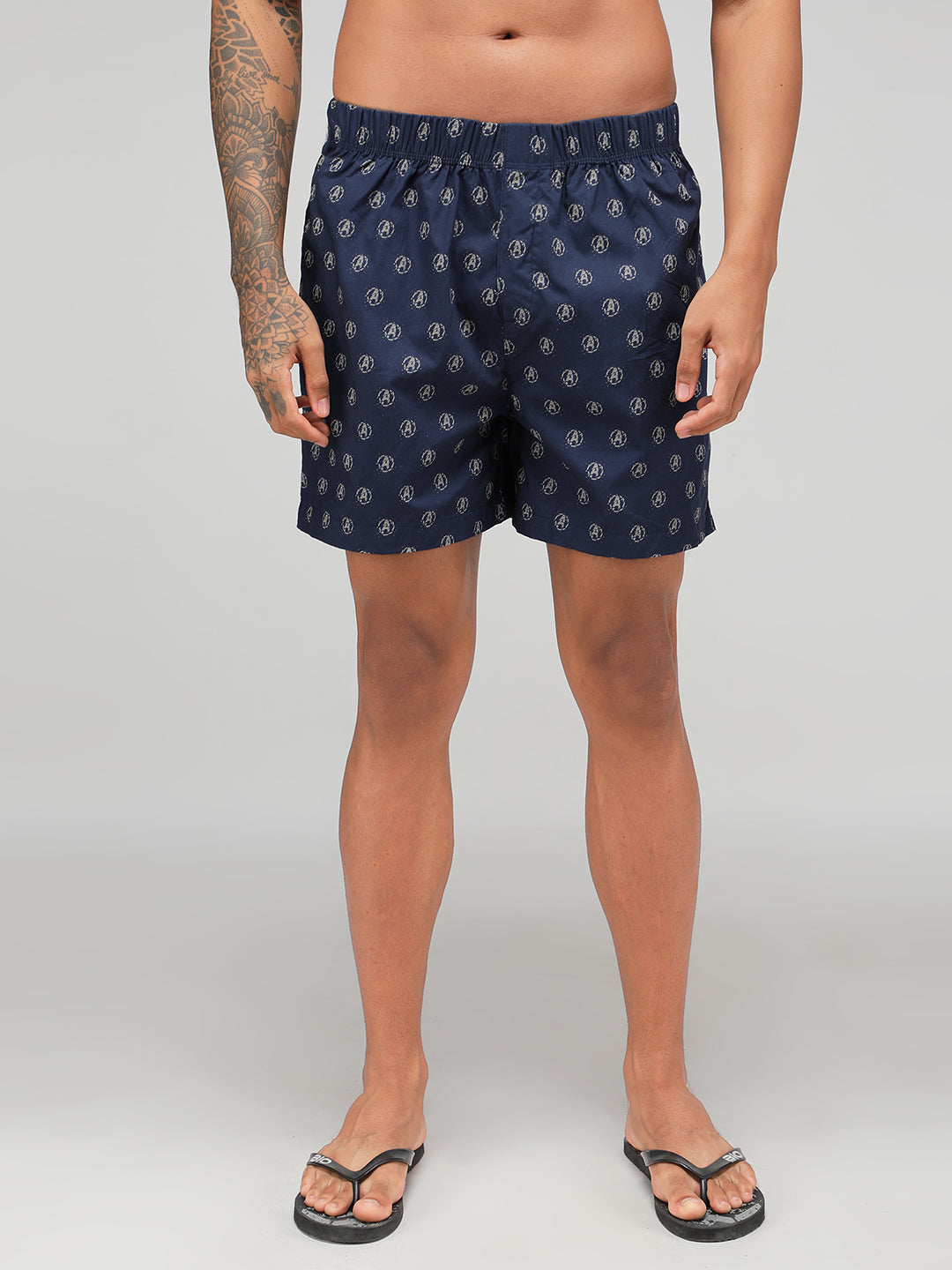 Zoiro Men's Avenger Print Boxer - Navy