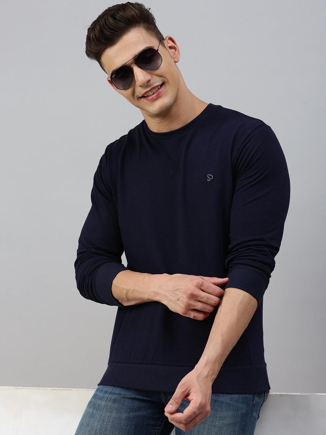 Sporto Wonder Sweatshirt for Men | Ultra Soft Microfiber Fabric | Navy