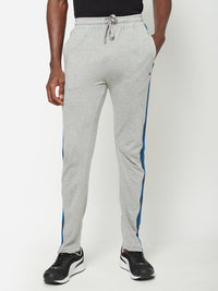 Sporto Grey Melange Cotton Blend Solid Regular Track Pant