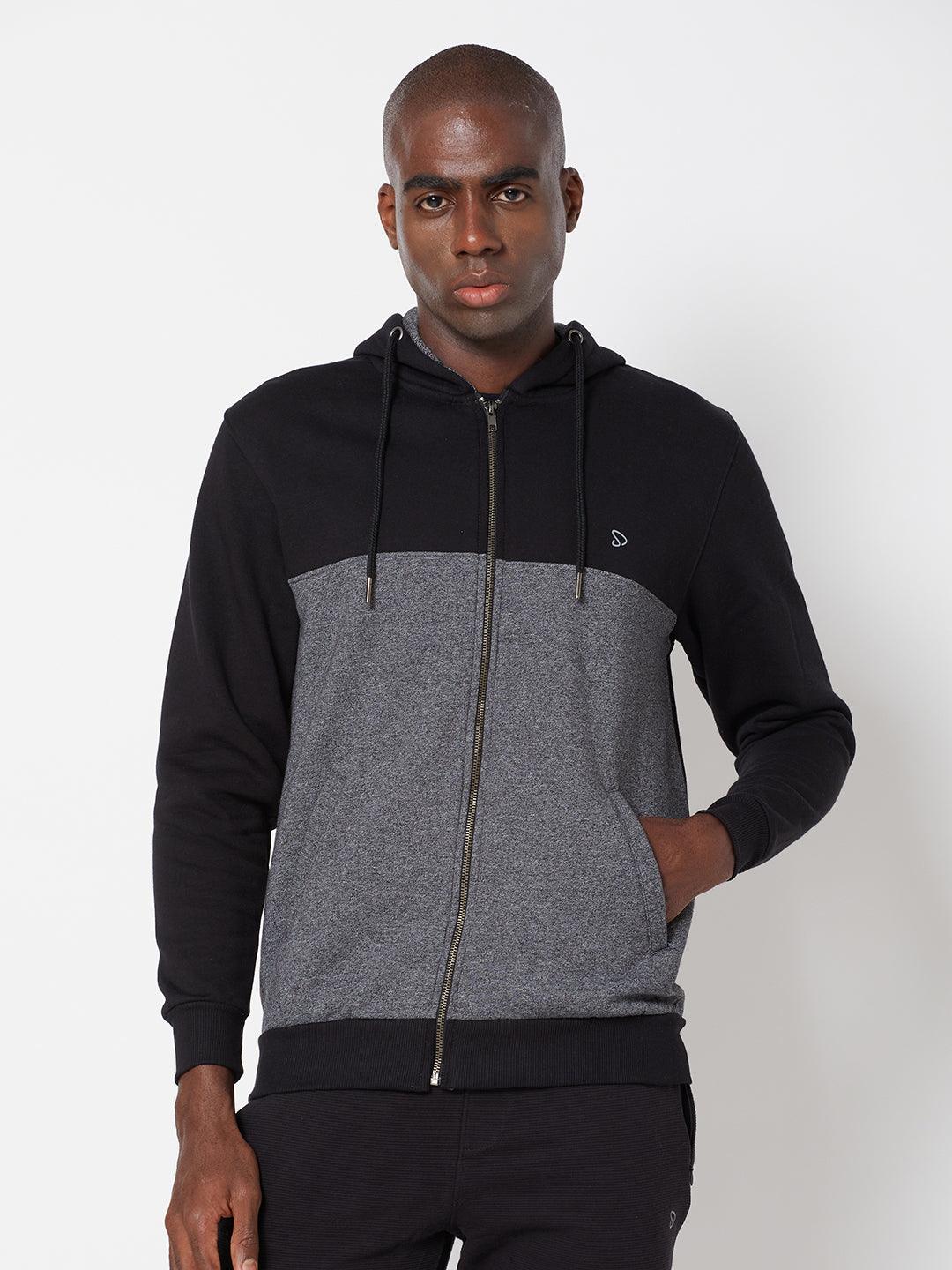 Sporto Men's Hoodie Jacket (Black - Navy)