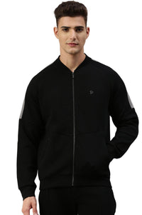 Sporto Men's Spacer Jacket with Contrast Shoulder Panel | Black