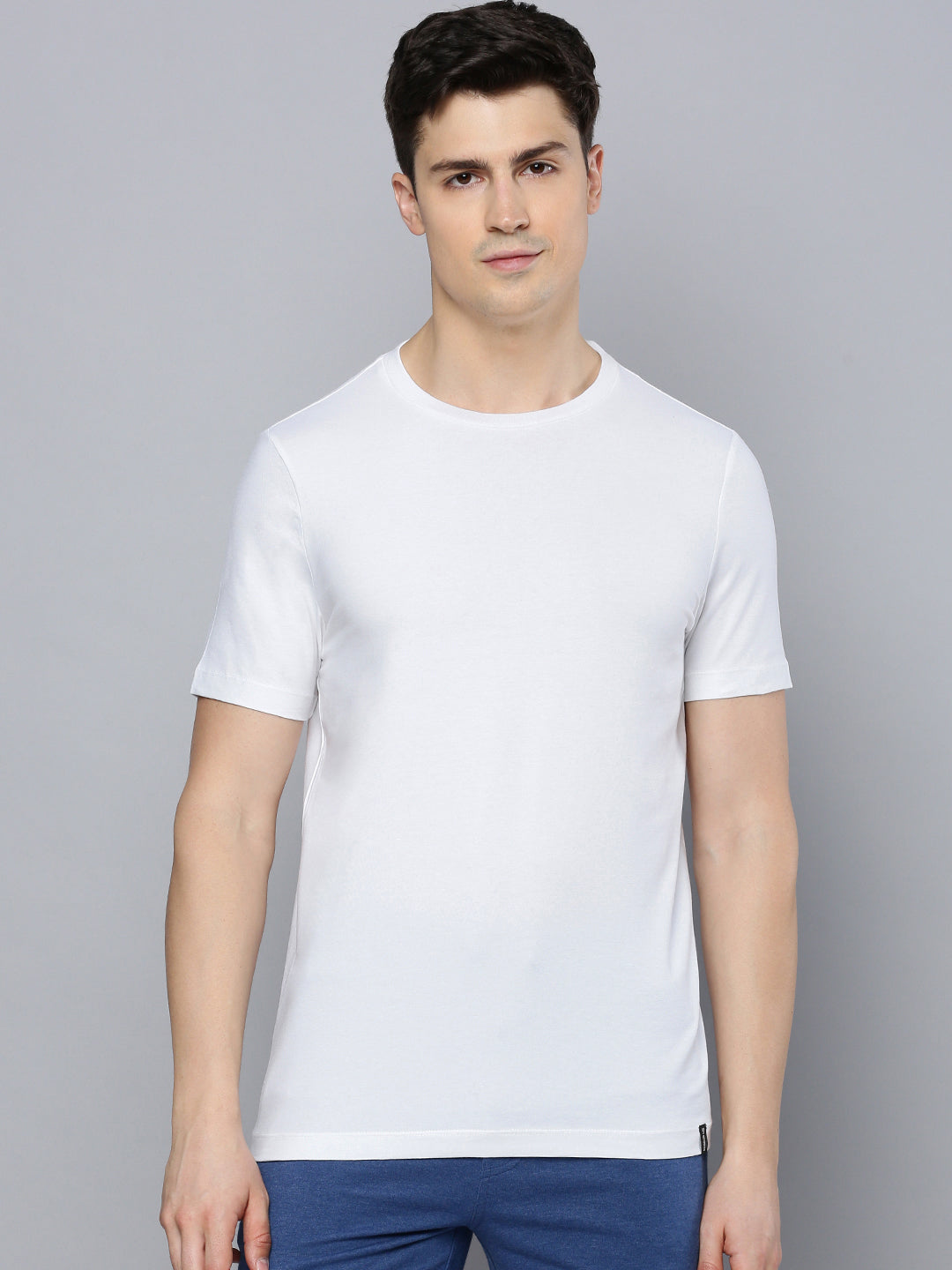 Sporto Men's Fluid Cotton Round Neck T-shirt - White