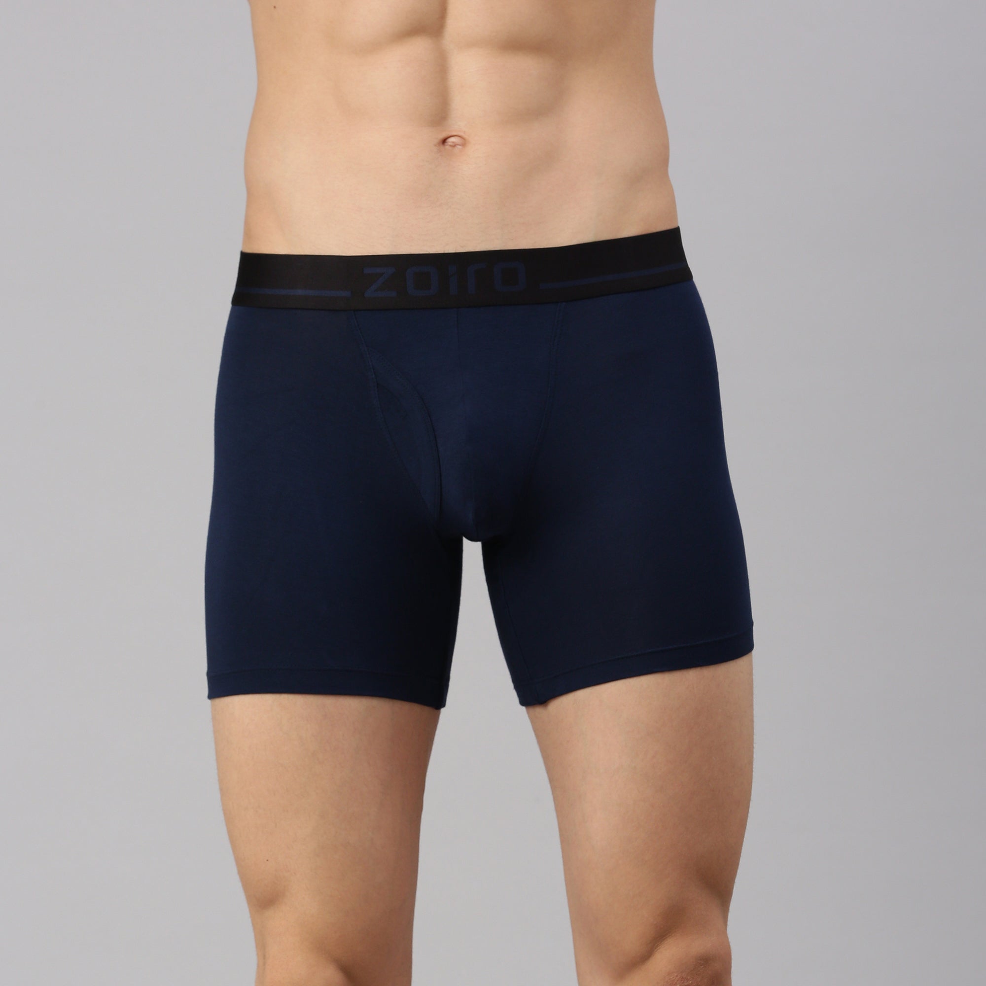 Zoiro Men's Modal Softs Solid Long Trunk - Persian Blue