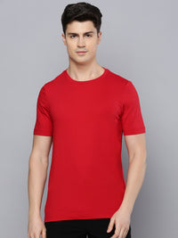 Sporto Men's Fluid Cotton Round Neck T-shirt - Tango Red