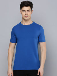 Sporto Men's Fluid Cotton Round Neck T-shirt - Sky Driver