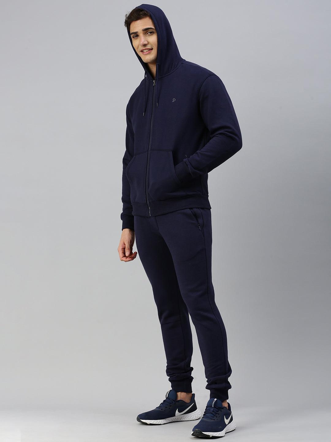 Sporto Men Ultra Fleece Hoodie Jacket and Jogger Coord Set - Navy