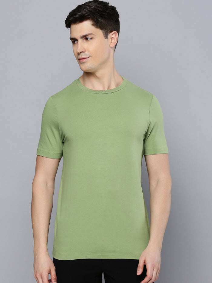 Sporto Men's Fluid Cotton Round Neck T-shirt - Parish Green