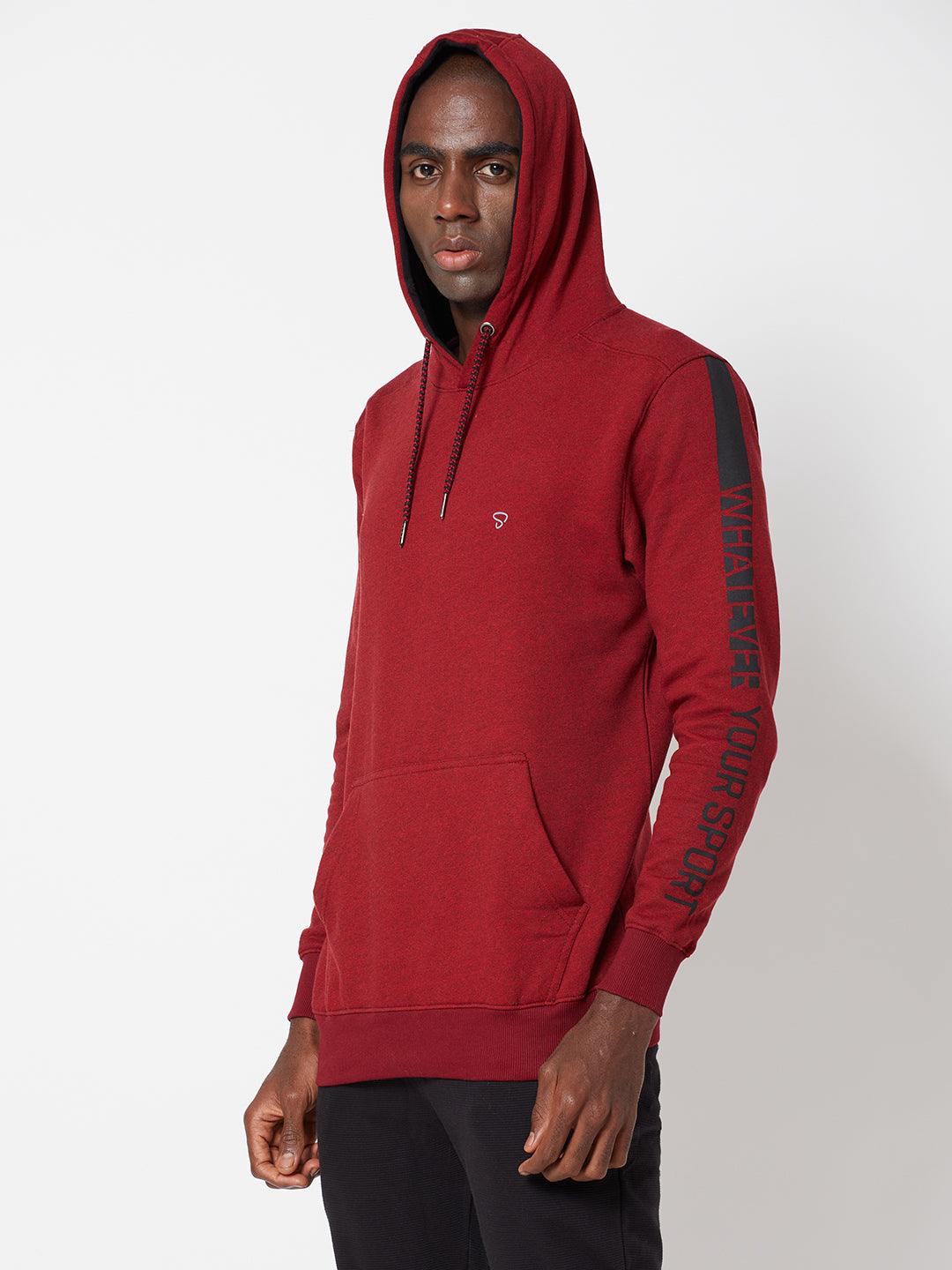 Sporto Men's Hoodie Sweatshirt - Red Jaspe