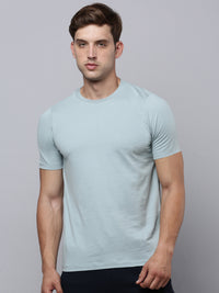 Sporto Men's Fluid Cotton Round Neck T-shirt - Blue Fox