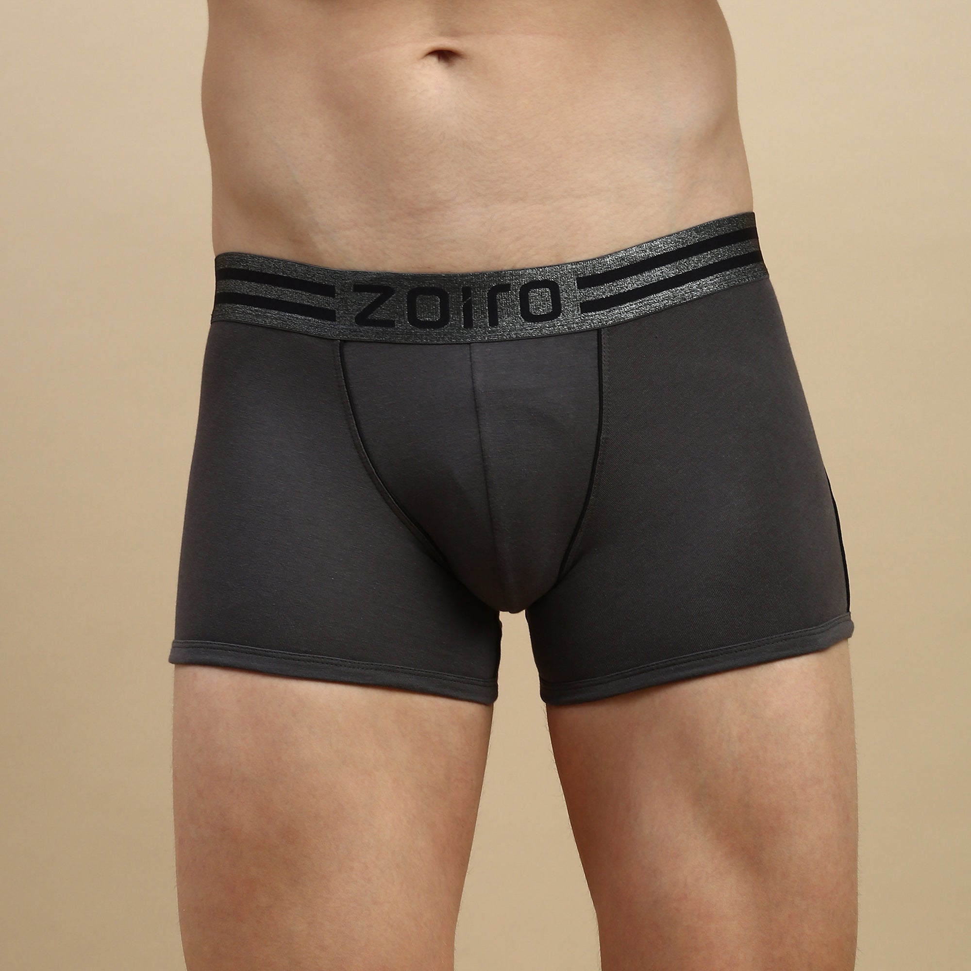 Zoiro Men's Cotton Sports Trunk - Charcoal