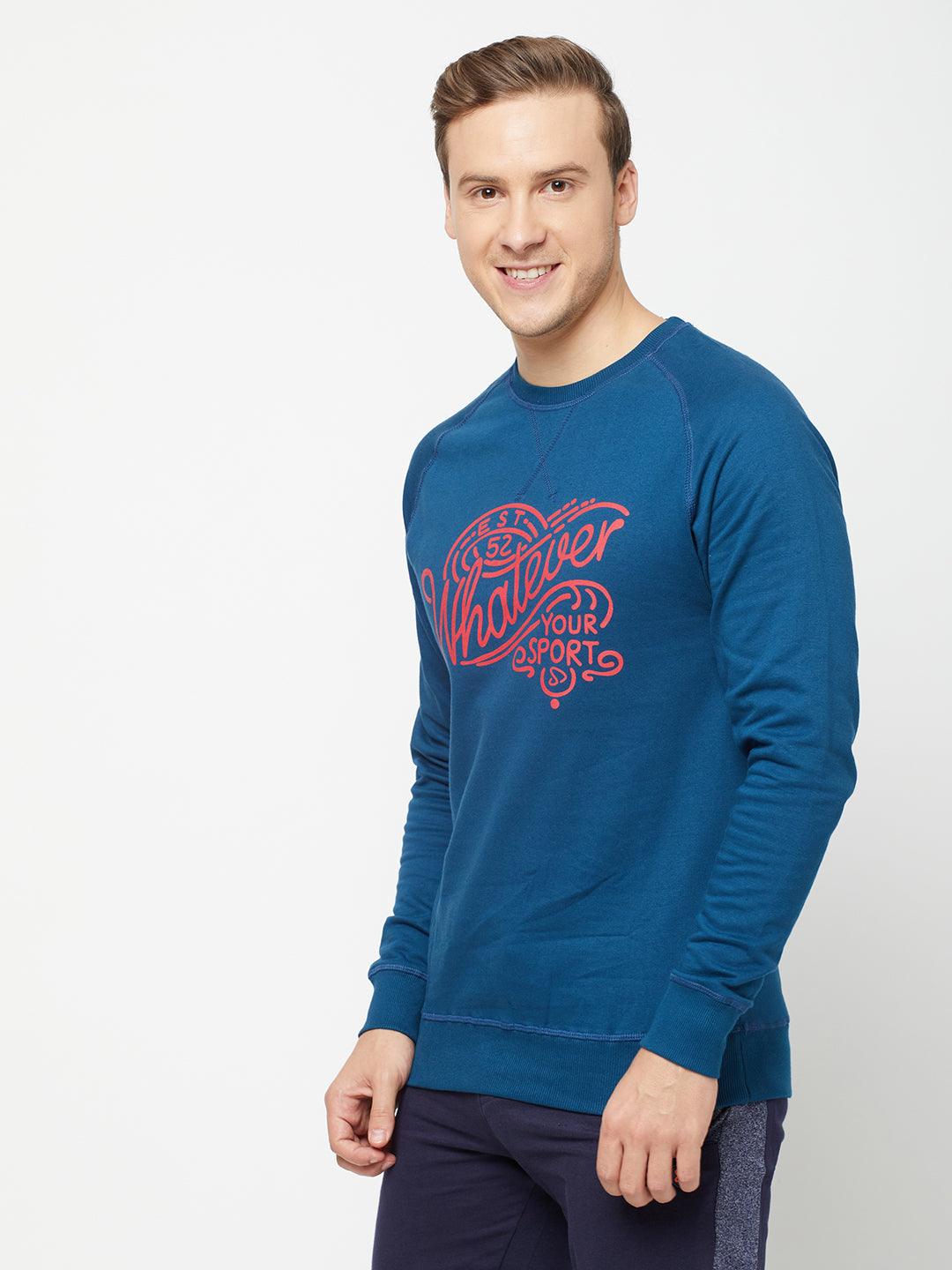 Sporto Crew Neck Printed Sweatshirt - Sailor Blue