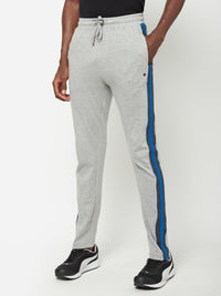 Sporto Grey Melange Cotton Blend Solid Regular Track Pant