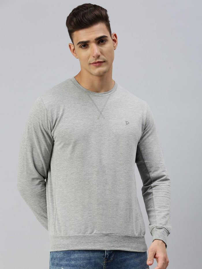 Sporto Wonder Sweatshirt for Men | Ultra Soft Microfiber Fabric | Grey Melange