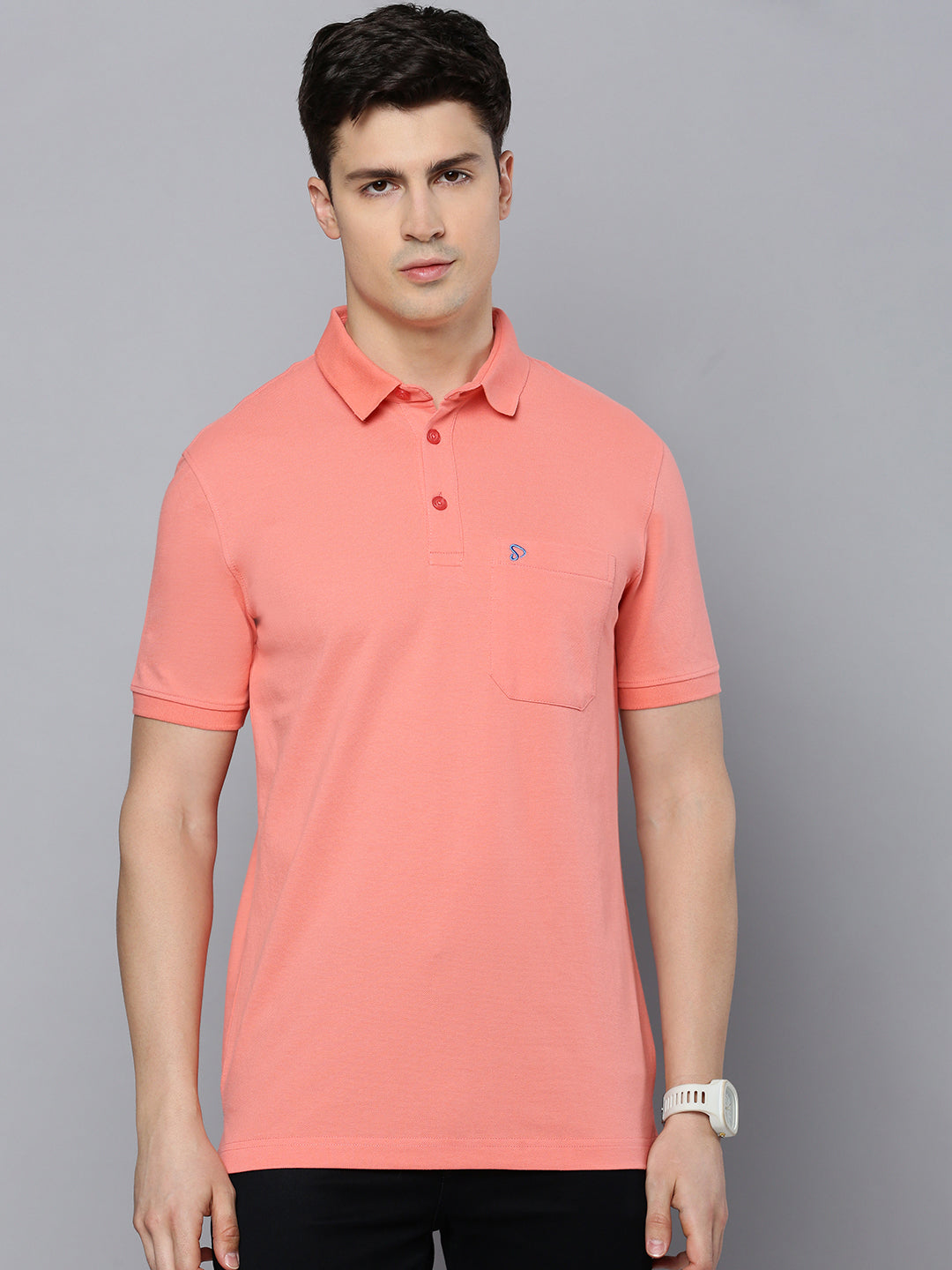 Sporto Men's Polo T-shirt With Pocket - Shell Pink