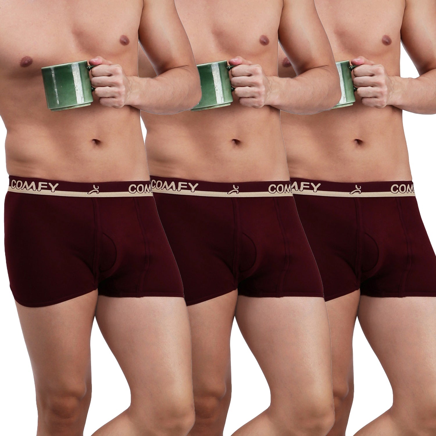 Amul Comfy Men's Cotton Trunk Pack of 3