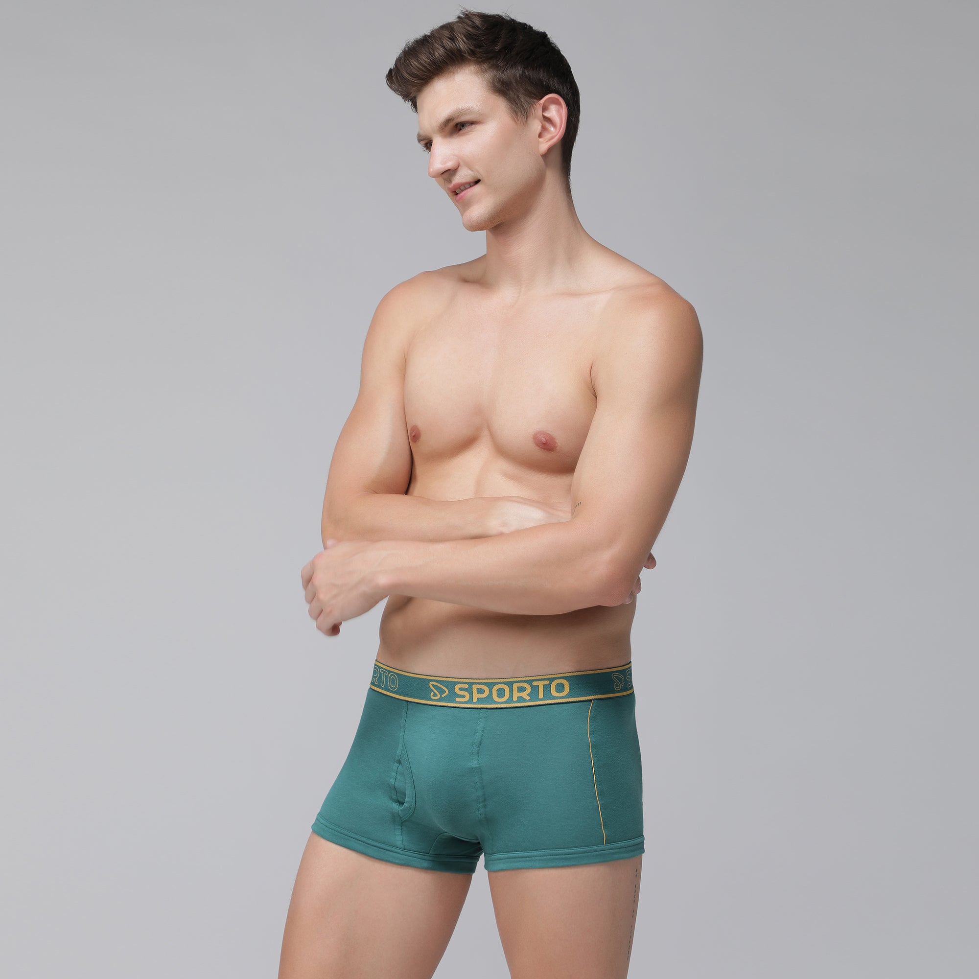 Sporto Men's Cotton Square Trunks - Patrol Blue