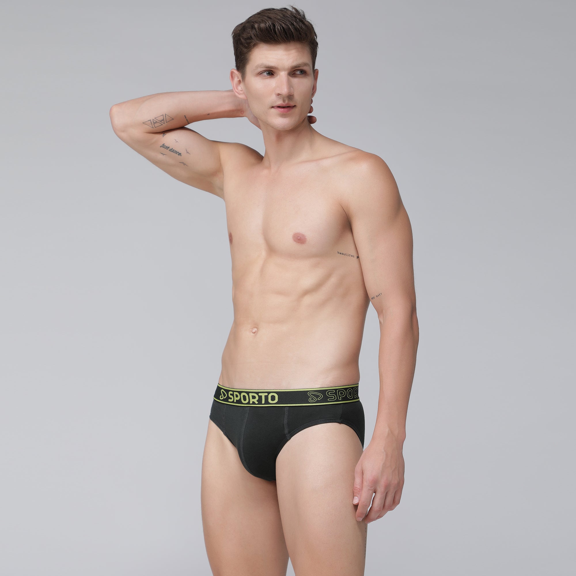 Sporto Men's Cotton Brief - Olive