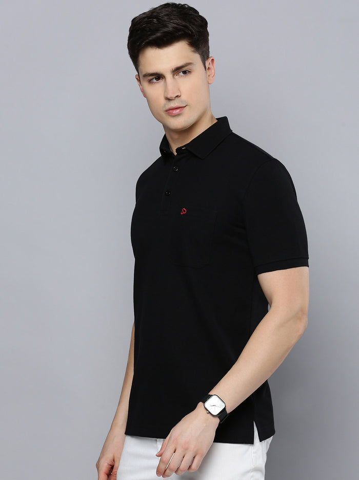 Sporto Men's Polo T-shirt With Pocket - Black