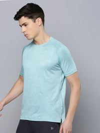 Sporto Men's Insta cool Printed Jersey Round Neck Tee - Mint Green