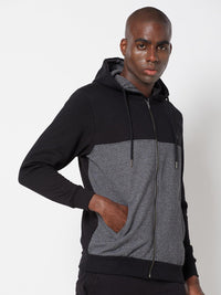 Sporto Men's Hoodie Jacket (Black - Navy)