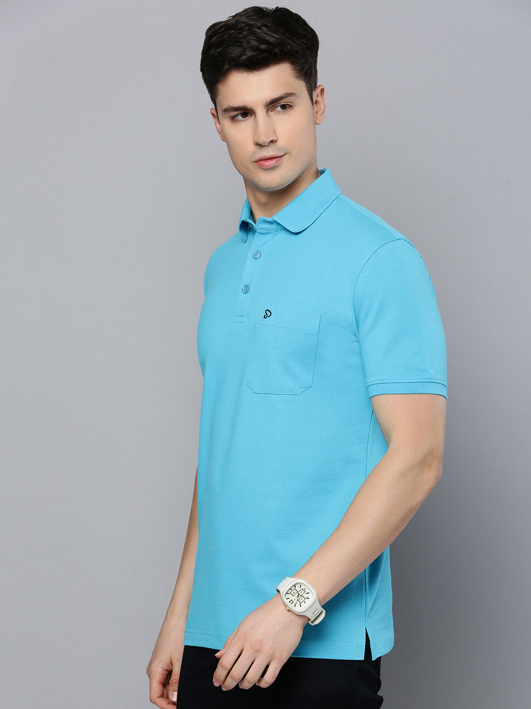 Sporto Men's Polo T-shirt With Pocket - Blue Atol