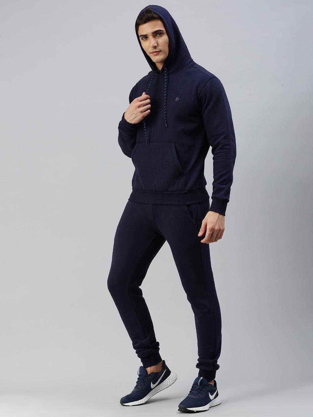 Sporto Men Ultra Fleece Hoodie Sweatshirt and Jogger Coord Set - Navy