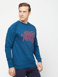 Sporto Crew Neck Printed Sweatshirt - Sailor Blue