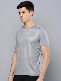 Sporto Men's Insta cool Printed Round Neck Tee - Grey