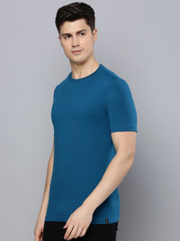 Sporto Men's Fluid Cotton Round Neck T-shirt - Blue Shappire