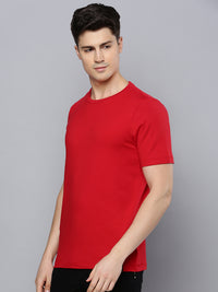 Sporto Men's Fluid Cotton Round Neck T-shirt - Tango Red