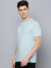 Sporto Men's Fluid Cotton Round Neck T-shirt - Ocean Aqua