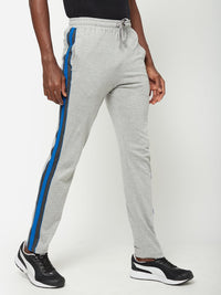 Sporto Grey Melange Cotton Blend Solid Regular Track Pant