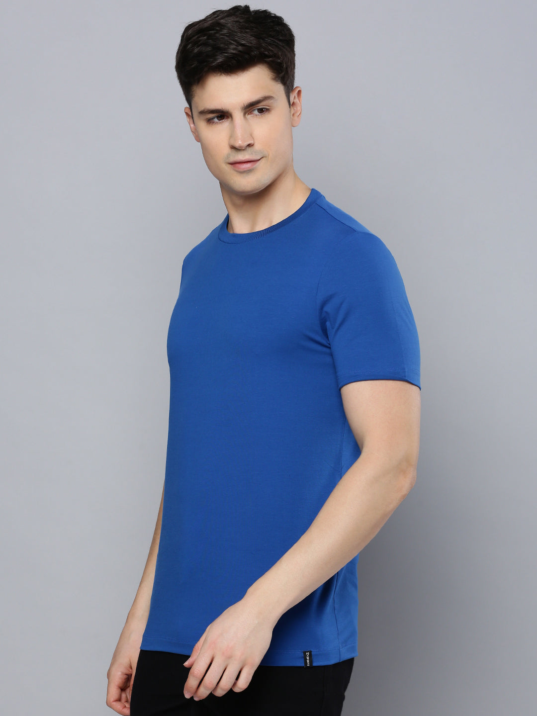 Sporto Men's Fluid Cotton Round Neck T-shirt - Sky Driver