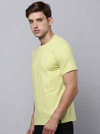 Sporto Men's Fluid Cotton Round Neck T-shirt - Muted Lime