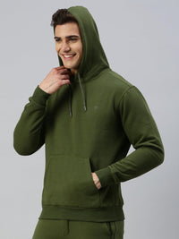 Sporto Men Ultra Fleece Hoodie Sweatshirt and Jogger Coord Set - Olive