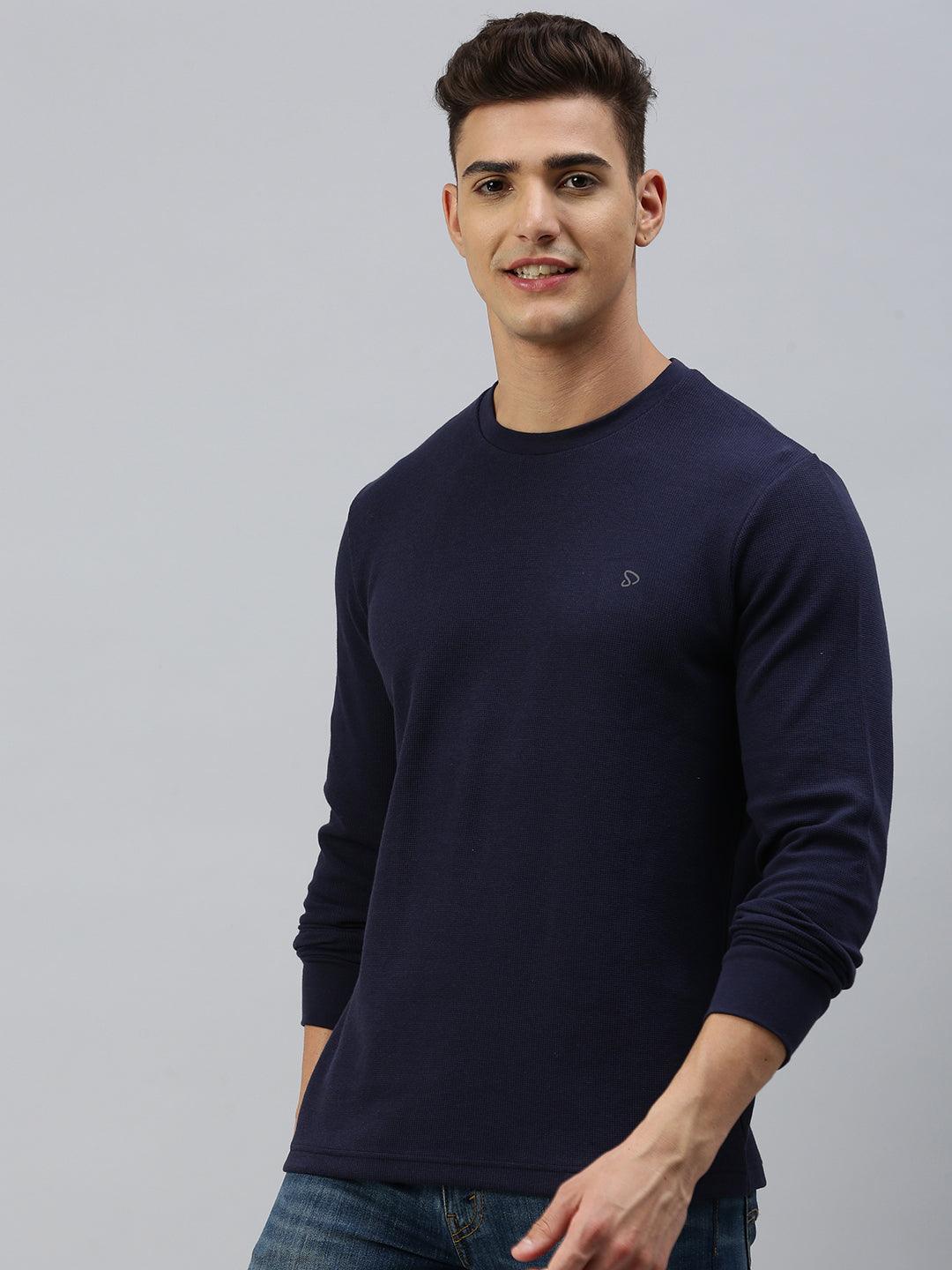 Sporto Men's Waffle Sweatshirt - Navy