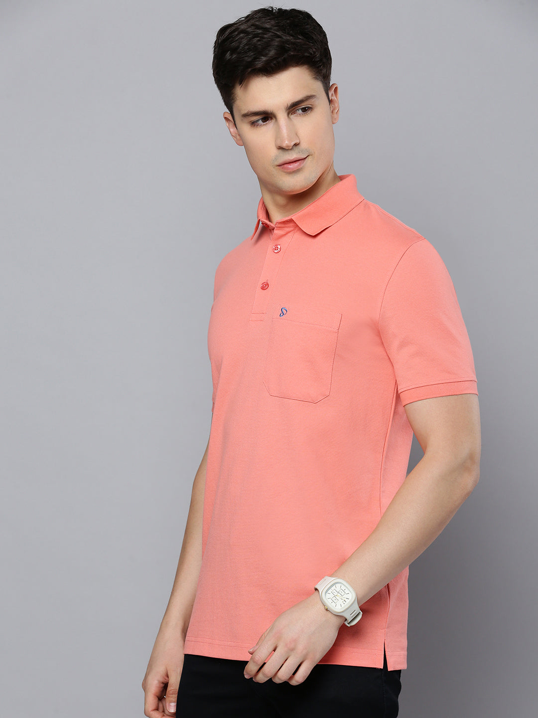 Sporto Men's Polo T-shirt With Pocket - Shell Pink