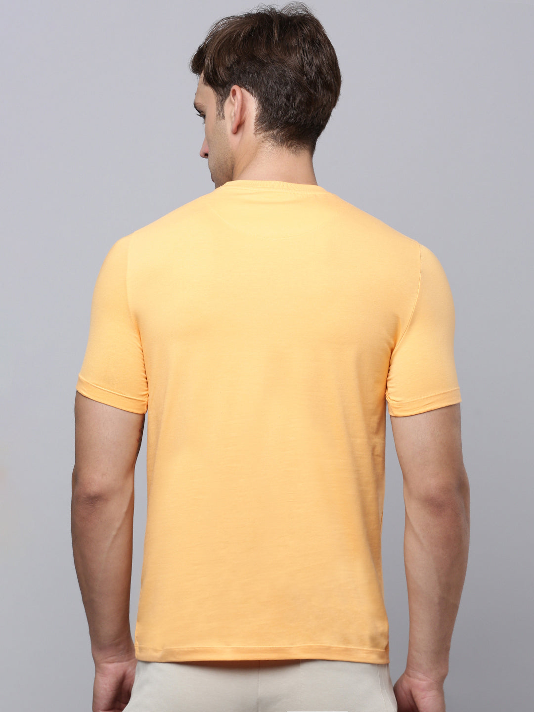 Sporto Men's Fluid Cotton Round Neck T-shirt - Musk Melon