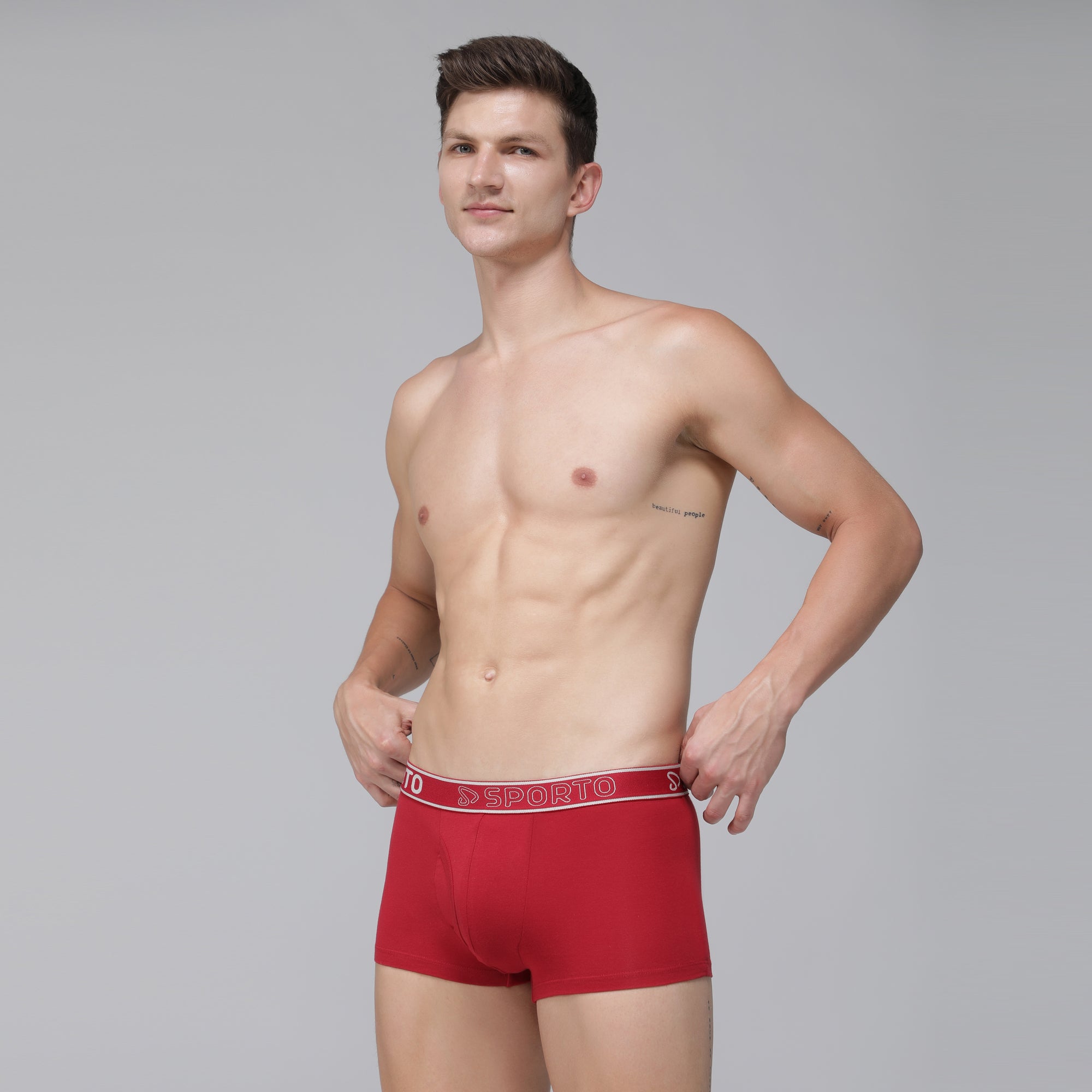 Sporto Men's Square Trunks - Chinese Red