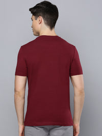 Sporto Men's Fluid Cotton Round Neck T-shirt - Ruby Red