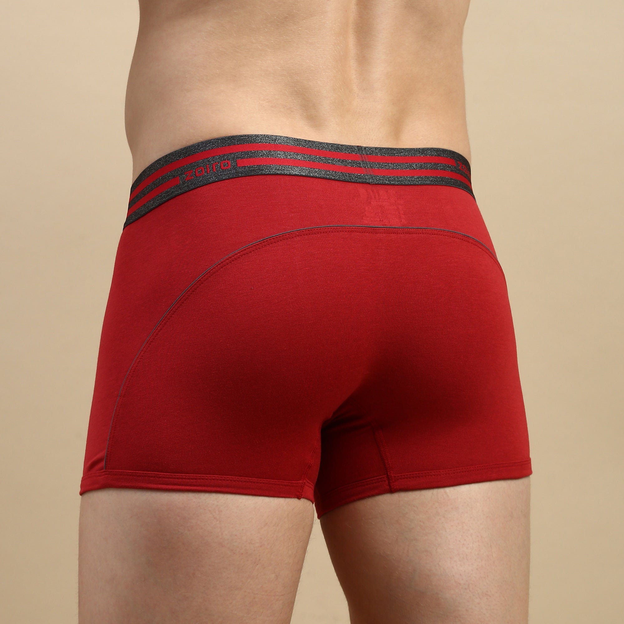 Zoiro Men's Cotton Sports Trunk - Chinese Red